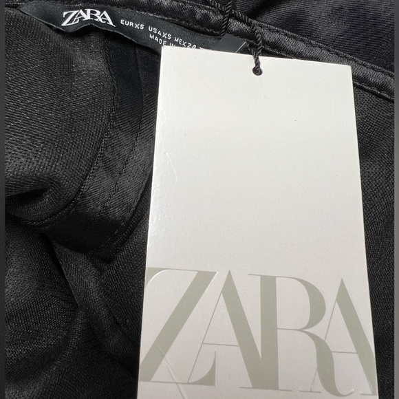 NWT ZARA Strapless Satin Effect Top Black XS - Picture 8 of 10
